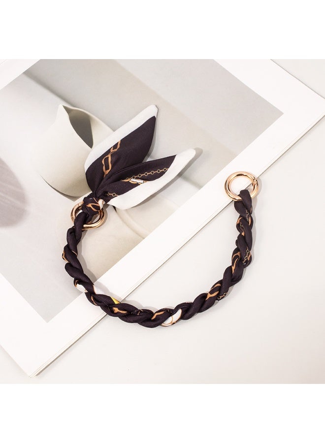 NIBEMINENT Beaded Phone Lanyard, Anti Lost Removable Wrist Strap, Rope Weaving Bracelet Pendant, Phone Keychain Lanyard,25/Black