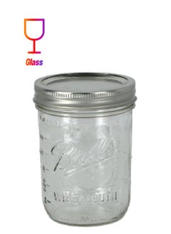 Ball 12-Piece Wide Mouth Dishwasher Safe Glass Mason Jar Set Clear and Silver 473 ml 66000ZFP  - Image 1