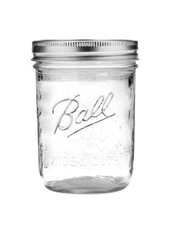 Ball 12-Piece Wide Mouth Dishwasher Safe Glass Mason Jar Set Clear and Silver 473 ml 66000ZFP  - Image 3
