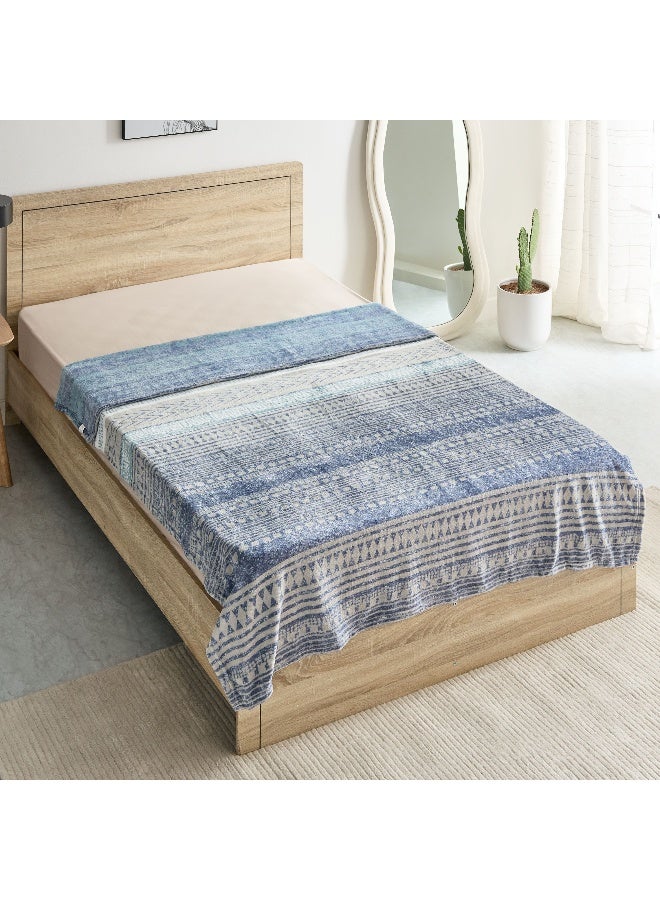 Home Box Matrix Enzo Printed Flannel Twin Blanket 200 x 140 cm - Image 1