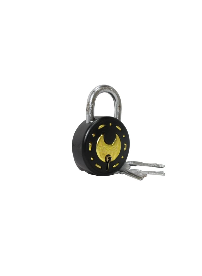 FLYSPACE FLYSPACE Steel Galaxy 50 mm 7 Levers Double Locking 3 Keys Padlock Black  - Image 2