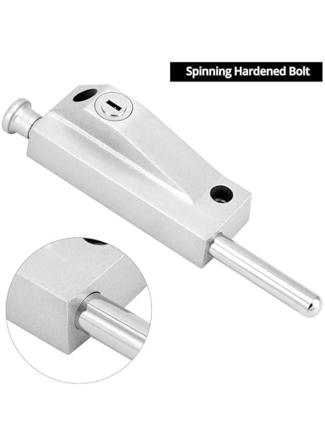Arabest Sliding Door Lock for Window Glass Patio Doors, Heavy Duty Lock, Silver, with High Bolt Cutter & Hacksaw Resistance  - Image 3