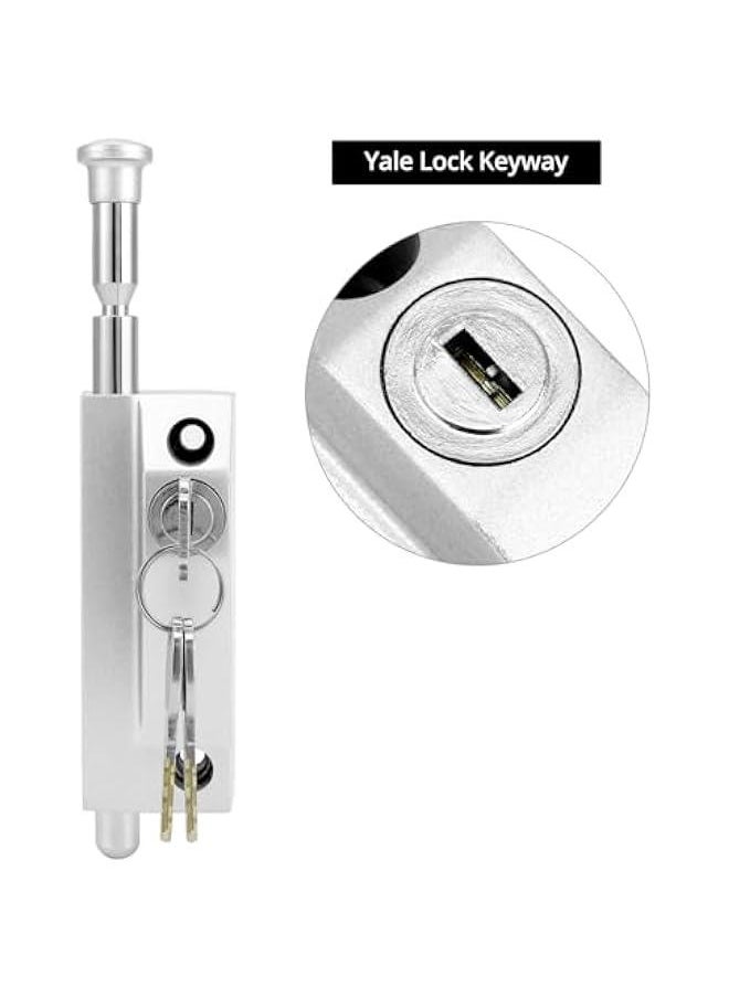 Arabest Sliding Door Lock for Window Glass Patio Doors, Heavy Duty Lock, Silver, with High Bolt Cutter & Hacksaw Resistance  - Image 5