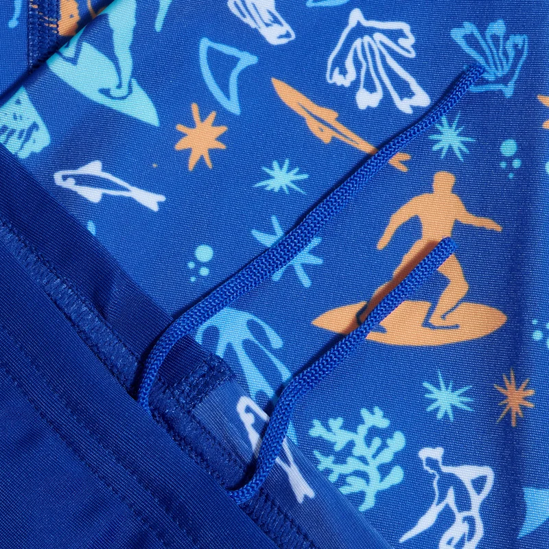 speedo Blue Kids' Digital Allover V-cut Swimming Jammers  | Best Price UAE