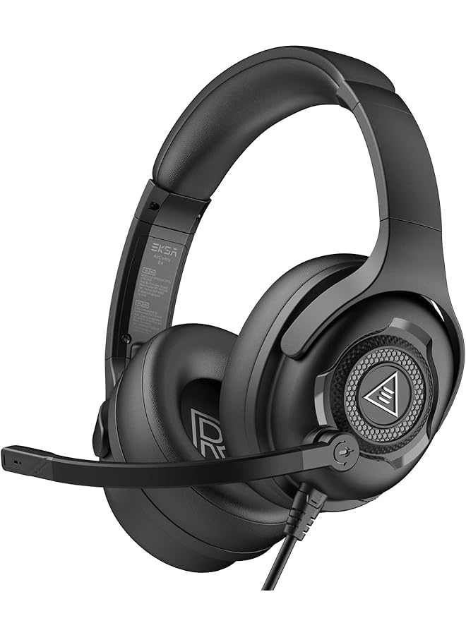 EKSA E4 Aircomfy Headsets With Microphone Noise Cancelling Over Ear Pc Headphones Crystal Clear Surround Sound 263G Ultra Lightweight 3.5Mm Wired Computer Headset For Laptop/Ps4/Ps5/Xbox/Switch - Image 1