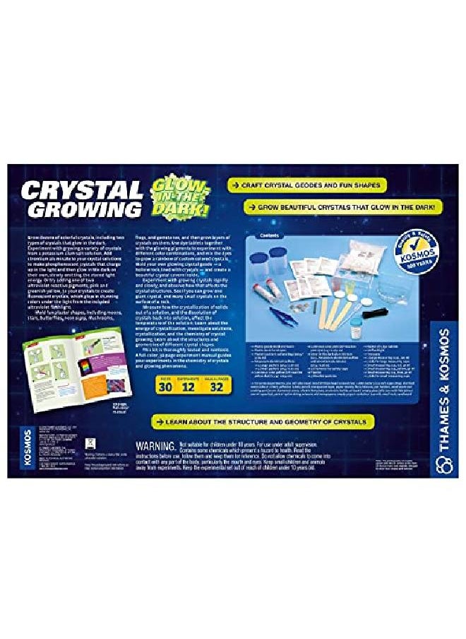 Thames & Kosmos - Crystal Growing Glowinthedark Science Kit ; 12 Experiments Ages 10+ ; Learn About Crystallization ; Grow Crystals & Crystal Geodes The Glow In The Dark ; 32Page Manual - Image 1