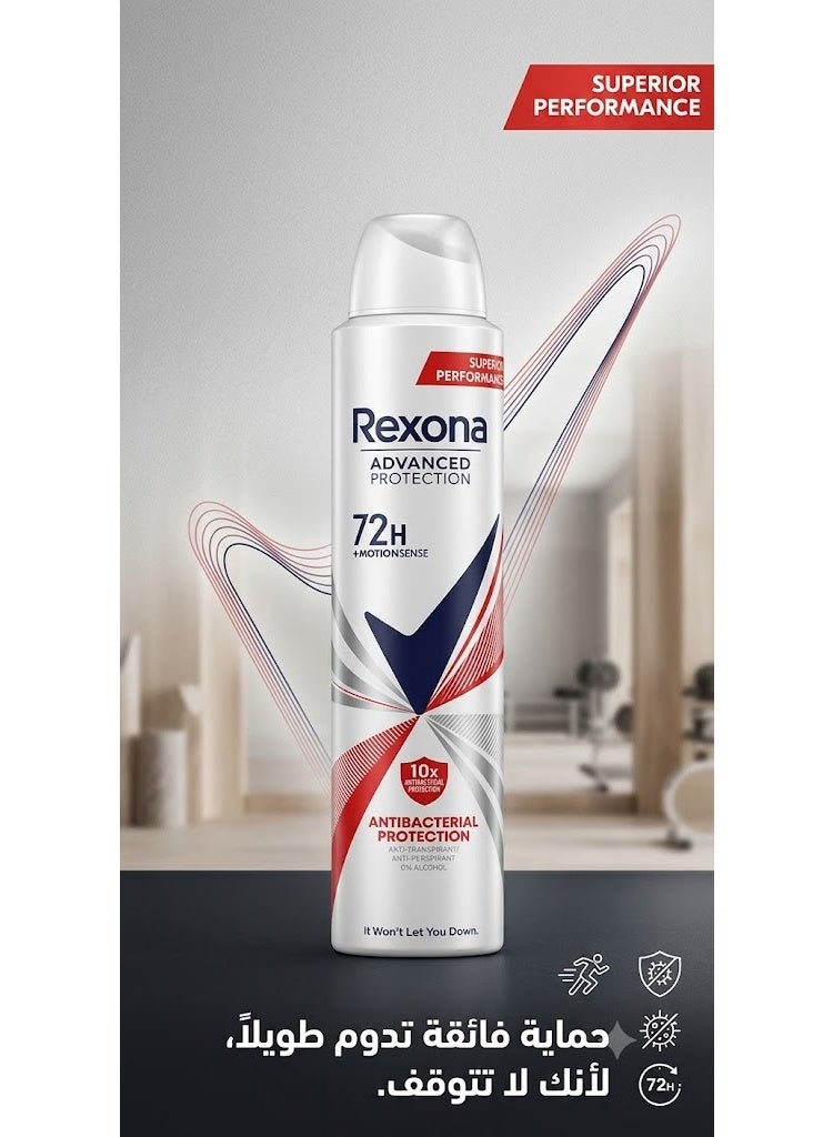 Rexona Advanced Protection 10x Antibacterial Protection Anti-Perspirant Spray, 72H, 0% Alcohol - Image 4