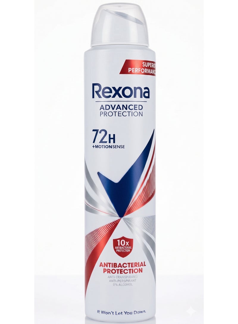Rexona Advanced Protection 10x Antibacterial Protection Anti-Perspirant Spray, 72H, 0% Alcohol - Image 1