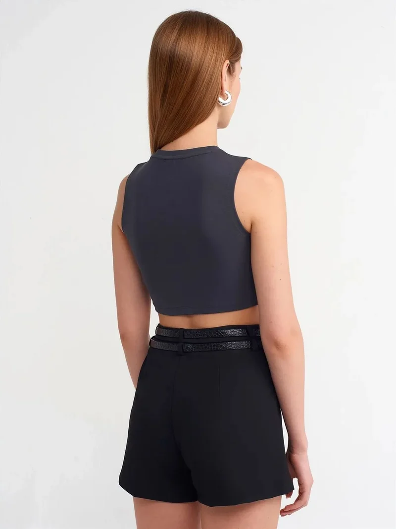 ديلفين Dilvin Sleeveless Crop Top In Cotton Jersey