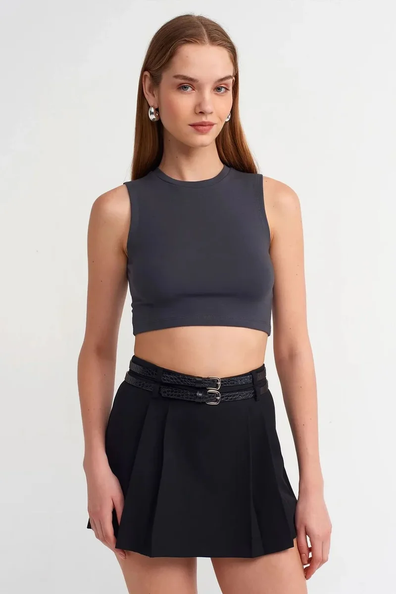DILVIN Sleeveless Crop Top In Cotton Jersey