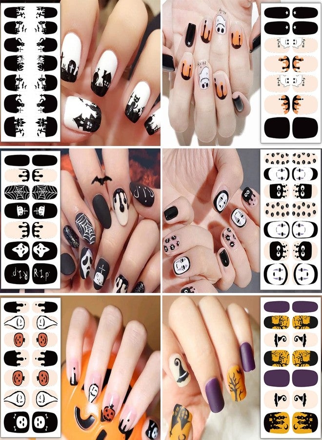 TailaiMei 14 Sheets Halloween Nail Wraps Stickers Nail Polish Strips Self-Adhesive Full Wraps with 2 pcs Nail Files for DIY Nail Art Decals (Bleeding Style) - Image 4