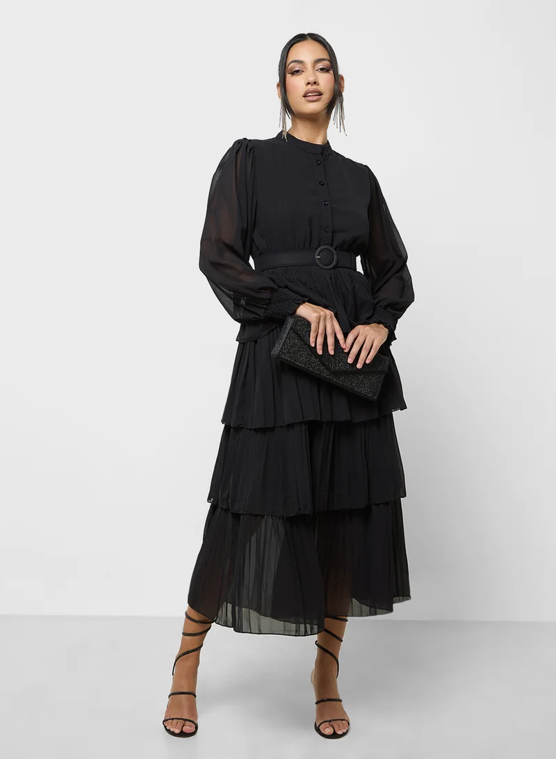 Khizana Tiered Chiffon Dress