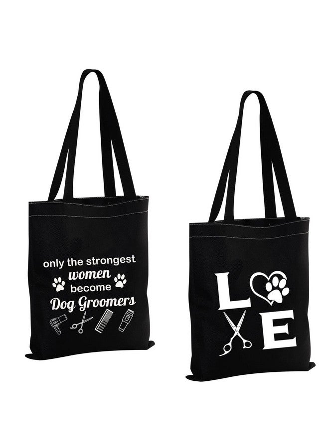 MBMSO MBMSO Dog Groomer Tote Bag Pet Groomer Gifts Dog Groomer Thank You Gift Shopping Bag Dog Salon Gifts Dog Grooming Gifts (Dog Groomer TB-Black)  - Image 1