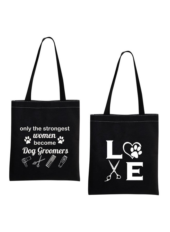 MBMSO MBMSO Dog Groomer Tote Bag Pet Groomer Gifts Dog Groomer Thank You Gift Shopping Bag Dog Salon Gifts Dog Grooming Gifts (Dog Groomer TB-Black)  - Image 2