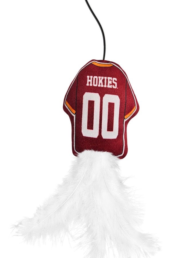 Pets First NCAA Virginia TECH Hokies Team Jersey Wand with CAT NIP, Cat Toy Jersey Shaped Plush Teaser Toy for Cats & Kittens - Interactive Pet Toy for Play & Exercise - Image 3
