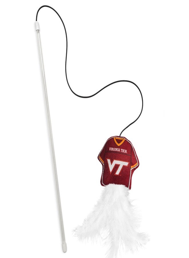 Pets First NCAA Virginia TECH Hokies Team Jersey Wand with CAT NIP, Cat Toy Jersey Shaped Plush Teaser Toy for Cats & Kittens - Interactive Pet Toy for Play & Exercise - Image 1