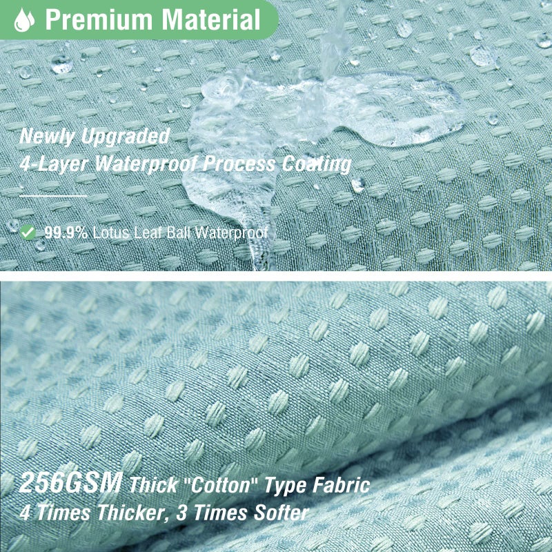 Dynamene Teal Fabric Shower Curtain for Bathroom - Waffle Weave Heavy Duty Cloth   256GSM Hotel Luxury Weighted Polyester Bath Curtain Set with 12 Plastic Hooks 72x72  Teal/Turquoise - Image 2