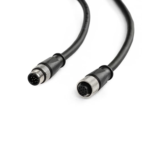 ZBLZGP M12 A-Coded 12 Pin Male to Female Aviation Sensor Shielded Signal Cable for Cognex Camera Industrial Ethernet I/O Extension RS-232 Cable (Male to Female, 5M/16.4FT) - Image 5