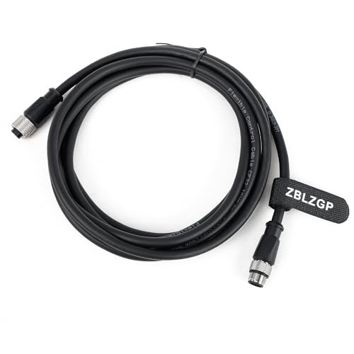 ZBLZGP M12 A-Coded 12 Pin Male to Female Aviation Sensor Shielded Signal Cable for Cognex Camera Industrial Ethernet I/O Extension RS-232 Cable (Male to Female, 5M/16.4FT) - Image 3