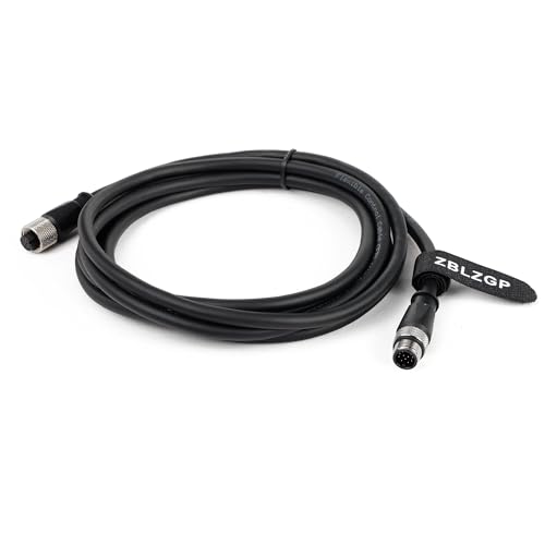 ZBLZGP M12 A-Coded 12 Pin Male to Female Aviation Sensor Shielded Signal Cable for Cognex Camera Industrial Ethernet I/O Extension RS-232 Cable (Male to Female, 5M/16.4FT) - Image 4