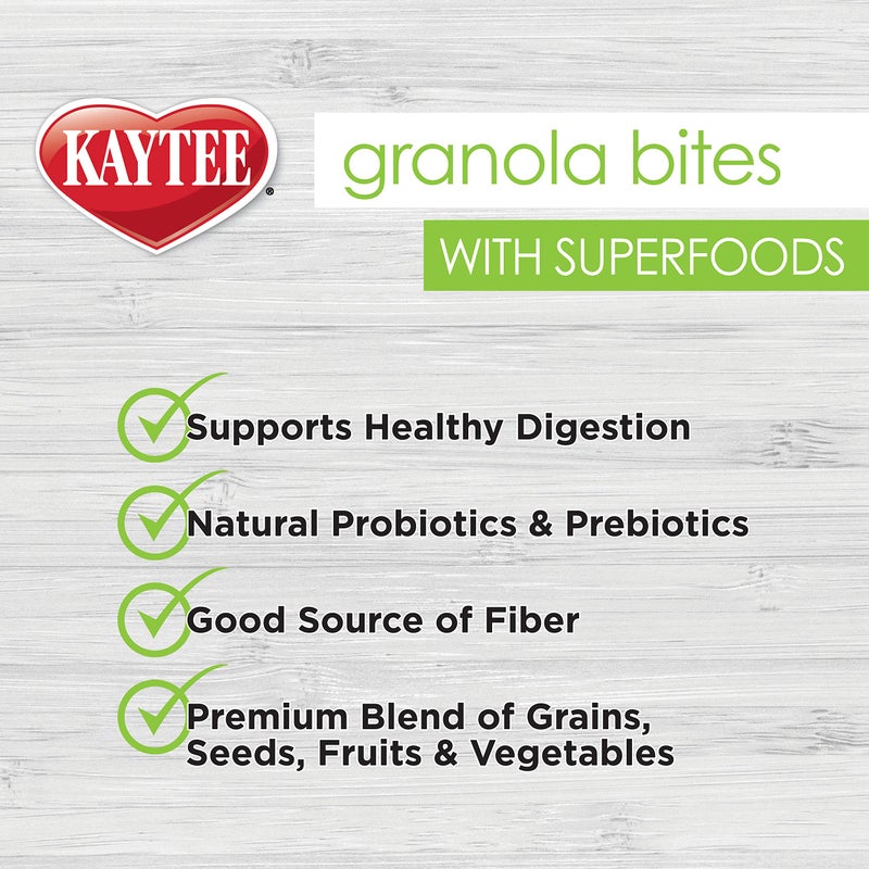 Kaytee Granola Bites with Super Foods Spinach and Kale for Pet Birds, Conure, Cockatiel, Lovebird, Parakeet, Amazon, African Grey, Ecletus, Pionus, Cockatoos and Macaws, 4.50 Ounce (Pack of 1) - Image 4