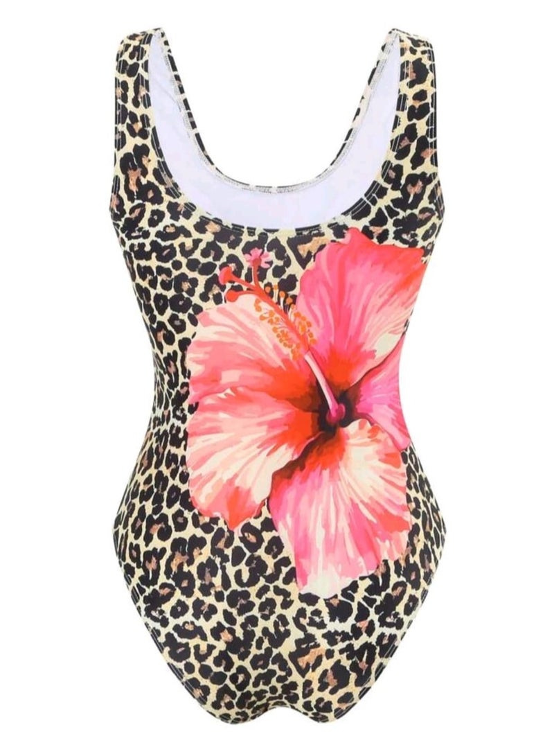 Shein Swim LushoireSHEIN Elegant Animal Print And Floral Pattern Loose Shoulder Strap One-Piece Swimsuit  - Image 5