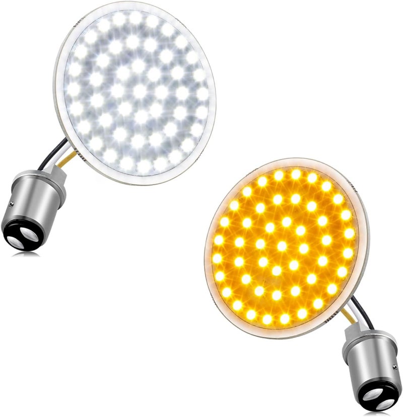 NTHREEAUTO 1157 Sequential LED Turn Signals - 2 Inch Bullet Running Lights for Harley Motorcycles - Image 1