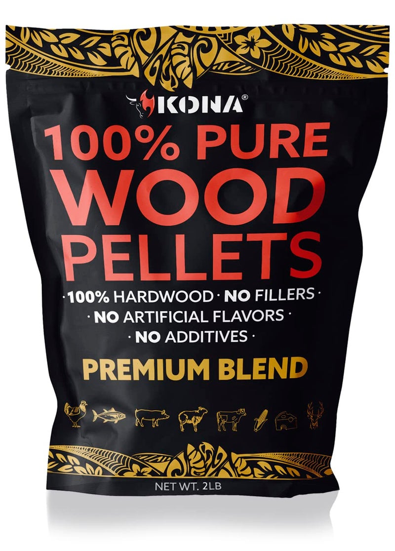 Kona Premium Blend Smoker Pellets, Intended for Ninja Woodfire Outdoor Grill, 2 lb Resealable Bag - Image 1