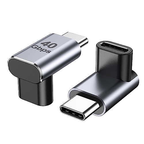 ANDTOBO 90 Degree USB C Adapter, Right Angle USB C Male to Female Extender 100W, USB4 Type C 40Gbps Connector 8K &60Hz for ROG Ally, Steam Deck, Switch, Thunderbolt4, iPhone 17 16 15 Pro Max- 2 Pack - Image 1