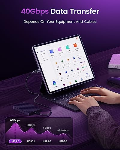 ANDTOBO 90 Degree USB C Adapter, Right Angle USB C Male to Female Extender 100W, USB4 Type C 40Gbps Connector 8K &60Hz for ROG Ally, Steam Deck, Switch, Thunderbolt4, iPhone 17 16 15 Pro Max- 2 Pack - Image 3