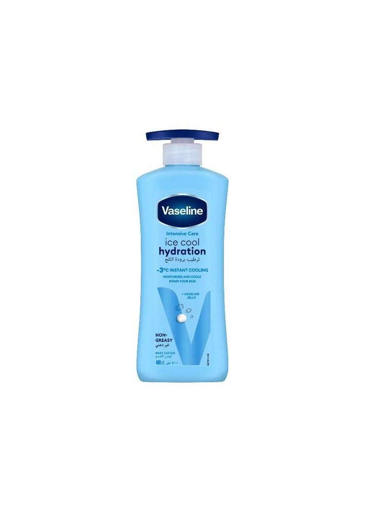 Vaseline Intensive Care Body Lotion Ice Cool Hydration hydrates and cools your skin down by -3 °C 400ml