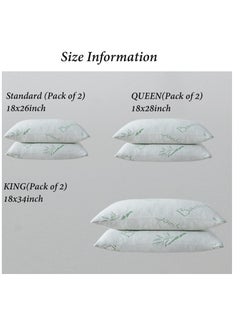 Ho Sho King Size Memory Foam Pillows Set of 2, Bed Pillow for Sleeping, Firm Pillow Gel for Neck Support, Hotel Quality Bed Rest Pillow with Cooling Zippered Breathable Cover King 2 Pack  - Image 2