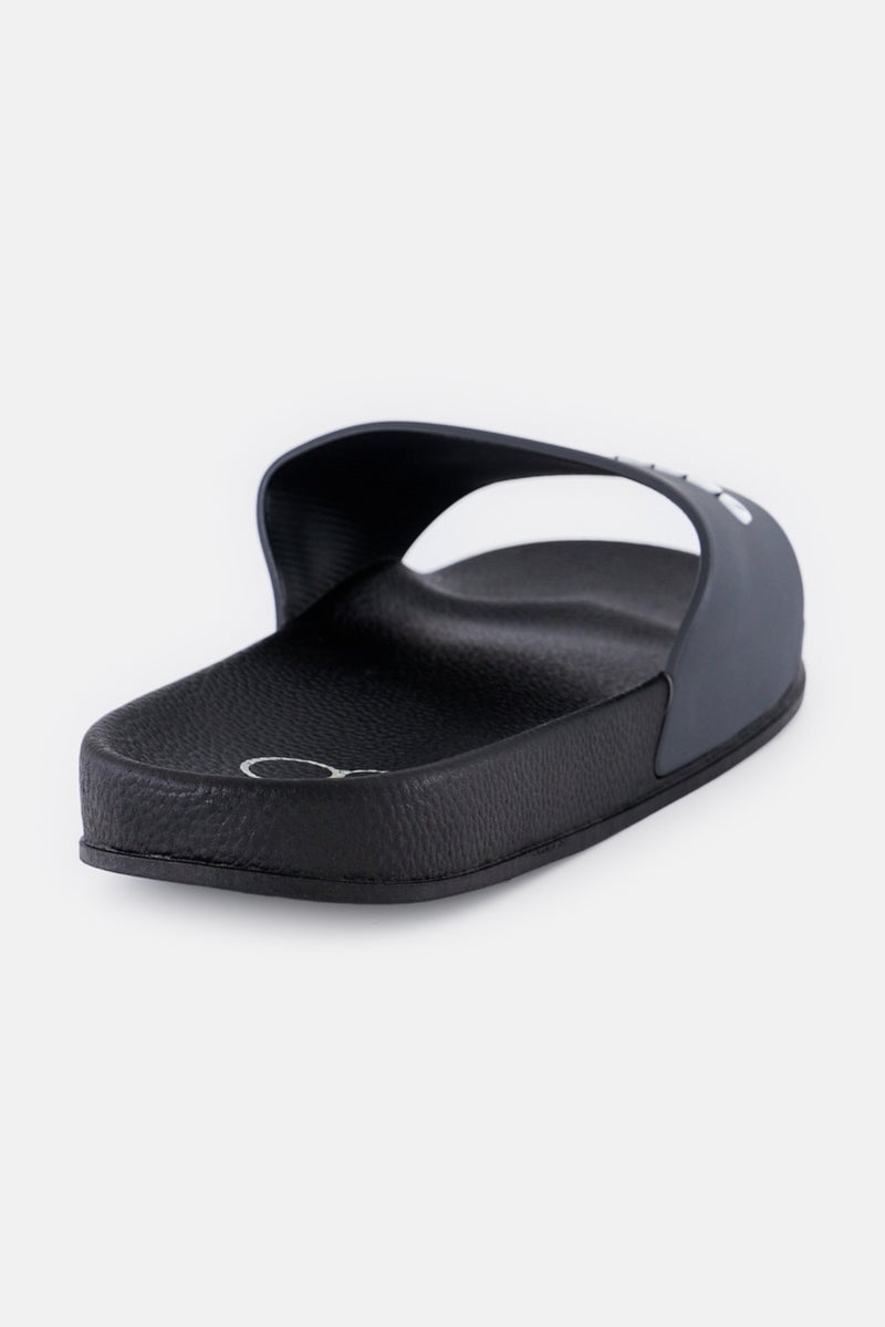 Ocean Pacific Men Brand Logo Slip On Slides, Dark Grey - Image 3