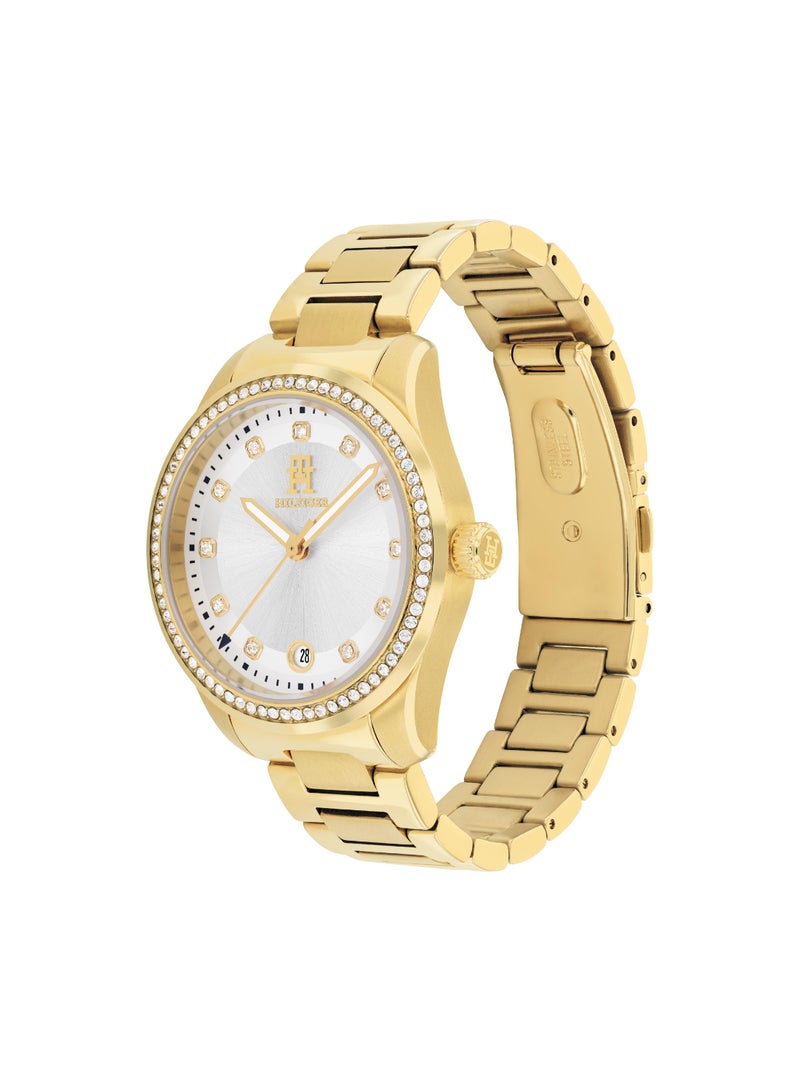 TOMMY HILFIGER ROUND ANALOG WOMEN'S SILVER CASE WATCH - 1782758 - Image 1