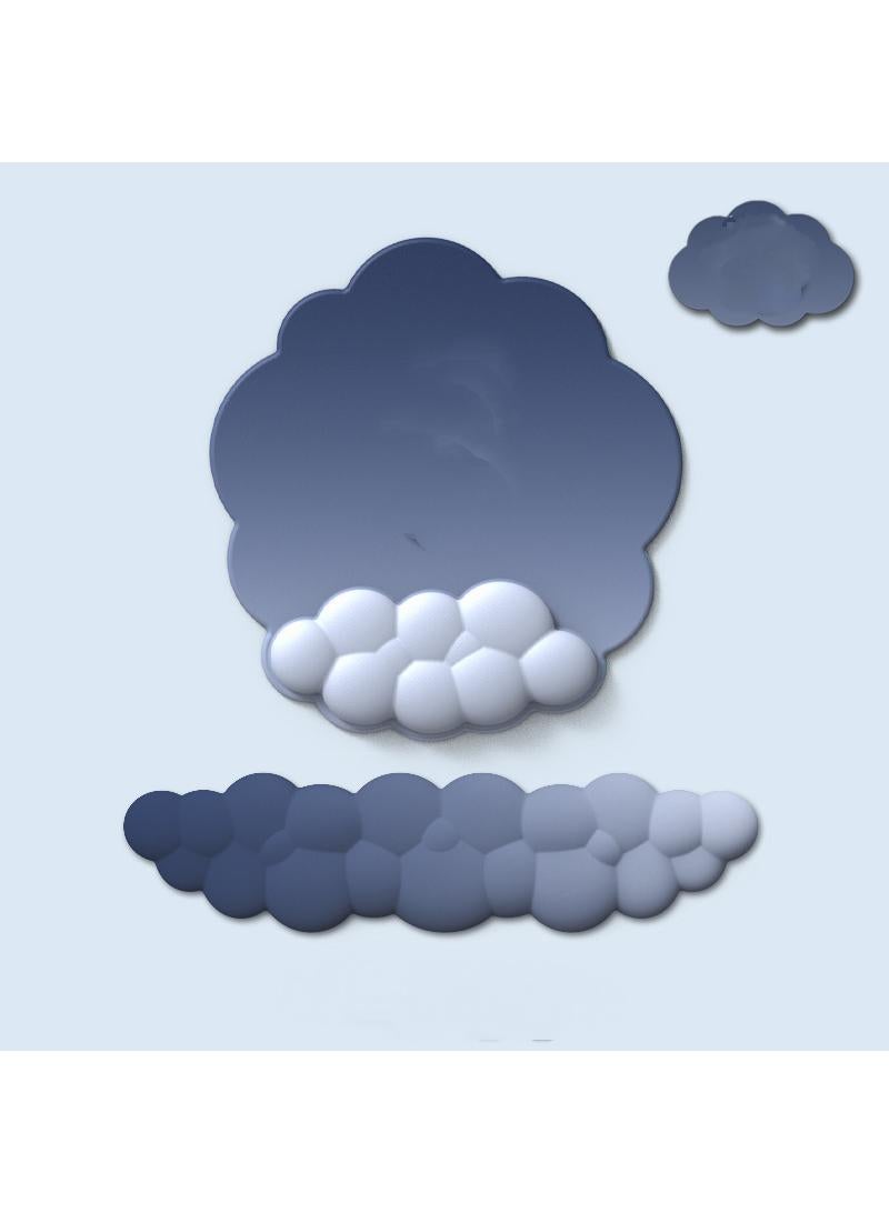 Y&D 3-Piece Office Keyboard Cloud Wrist Rest And High Density Memory Silicone Non Slip Base Mouse Pad - Image 1