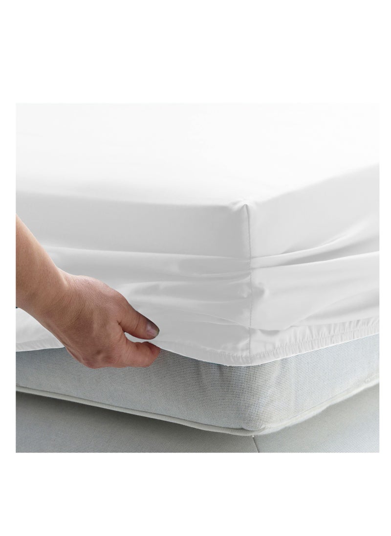 Infinitee Xclusives Infinitee Xclusives Fitted Sheet Twin Size – 1 Piece 100 cm x 190 cm deep Pocket White Twin Size Fitted Sheets only, Fitted Bed Sheets – Lightweight Soft Microfiber, Shrink and Fade Resistant Fitted Sheets  - Image 4