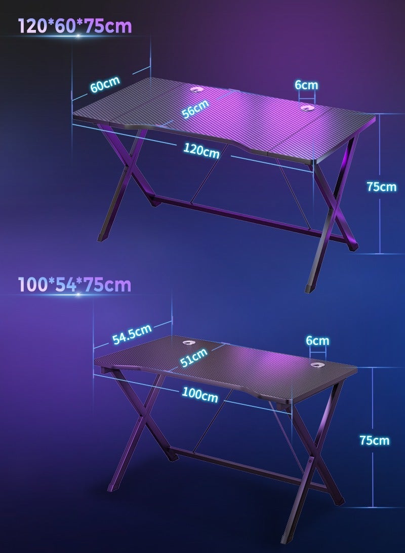 Stubborn Stable Gaming Table, Extra-wide Computer Table, Carbon Fiber Gaming Desk with 2 Cable Grommet, Ergonomic PC Table for Gamers, Office Desk for Small Space - Image 2