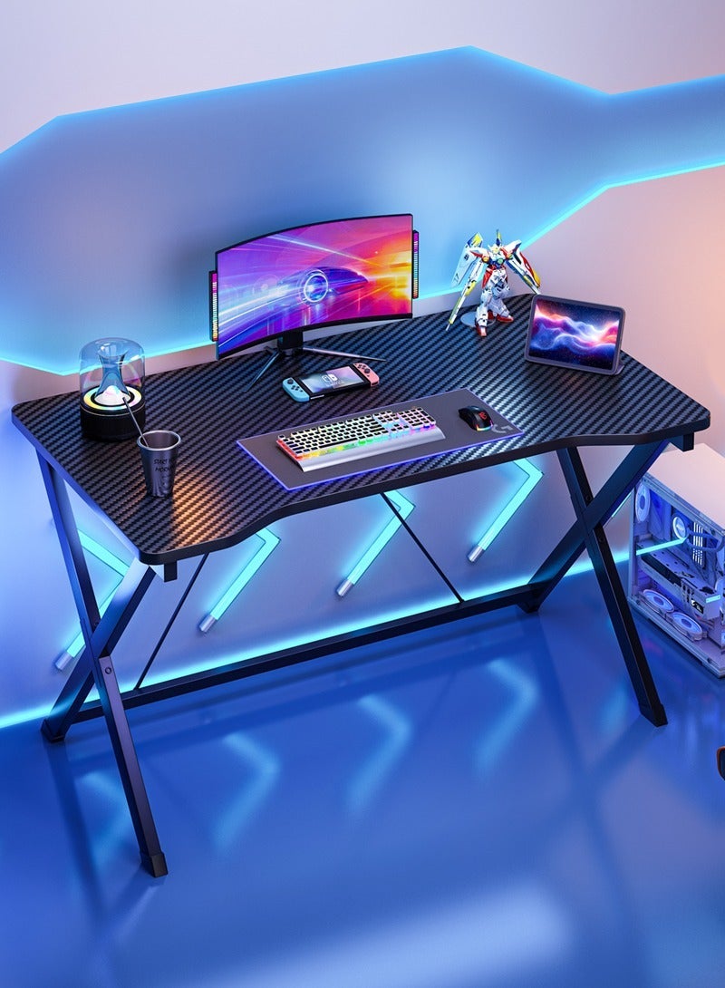Stubborn Stable Gaming Table, Extra-wide Computer Table, Carbon Fiber Gaming Desk with 2 Cable Grommet, Ergonomic PC Table for Gamers, Office Desk for Small Space - Image 1