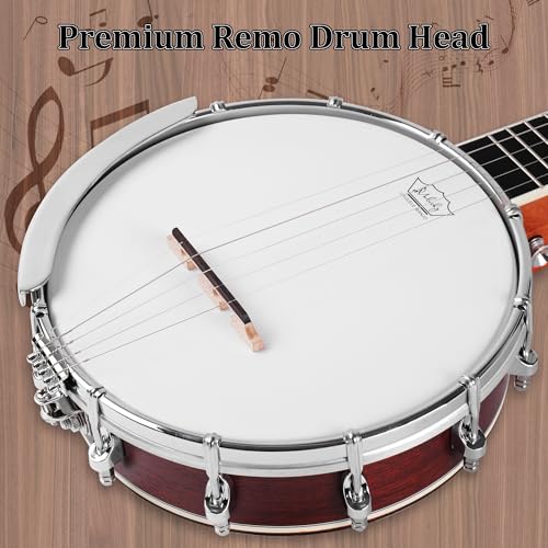 Mulucky 5 String Banjo Mini - 26 Inch Travel Banjo Sapele Body Closed Solid Back Beginner Kit With Gig Bag Picks Strings Strap - B807 - Image 2