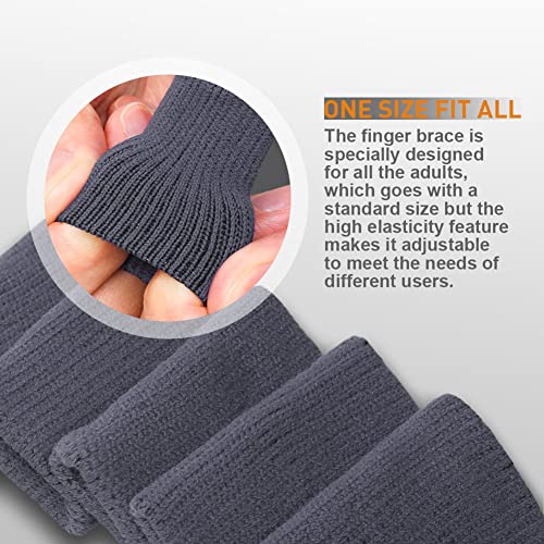 Cute critters 10Pcs Finger Sleeves Protectors Thumb Brace Support Elastic Compression Protector For Relieving Pain, Arthritis,Trigger Finger, Sports (Grey), Free size - Image 3
