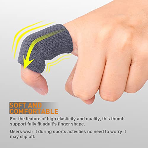 Cute critters 10Pcs Finger Sleeves Protectors Thumb Brace Support Elastic Compression Protector For Relieving Pain, Arthritis,Trigger Finger, Sports (Grey), Free size - Image 2