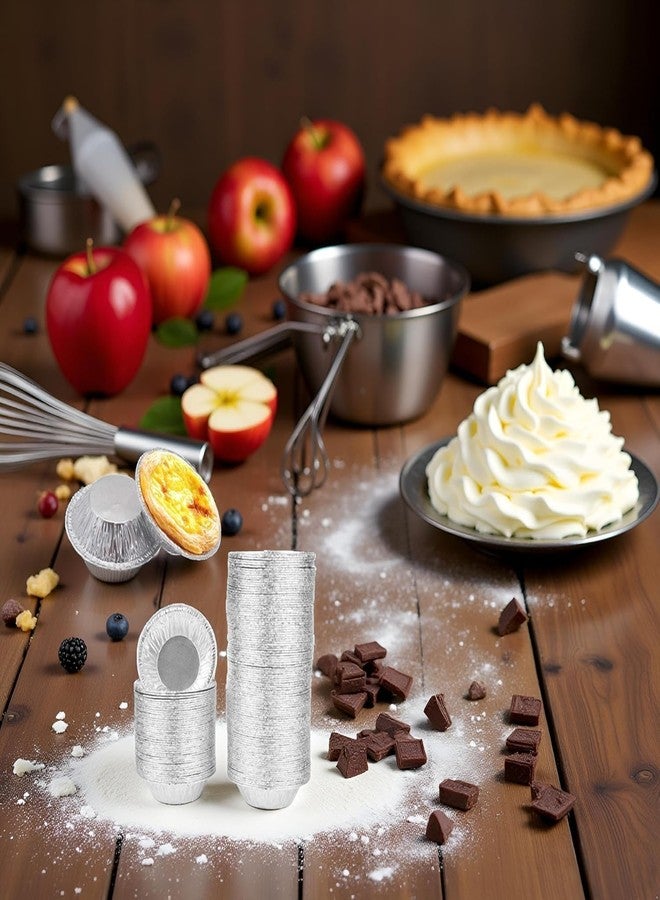 GOUDOGEDC 50 Pcs Mini Pie Tins, Small Pie Pans, Round Tart Pie Foil Pans, Aluminum Foil Tart Pans, Aluminum Pie Pans for Baking Pot Pies, Tarts - Image 4