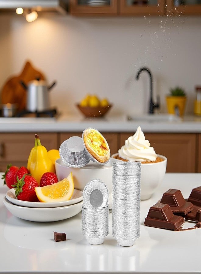 GOUDOGEDC 50 Pcs Mini Pie Tins, Small Pie Pans, Round Tart Pie Foil Pans, Aluminum Foil Tart Pans, Aluminum Pie Pans for Baking Pot Pies, Tarts - Image 3