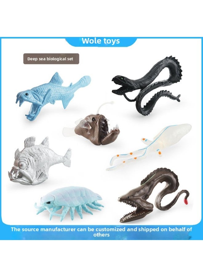 Simulation Model Decoration Broad-eyed Squid Angler Axe Fish Poisonous Snake Fish Dragon Fish Deep Sea Creatures-Color:BL-1200 Deep Sea Creatures 102g