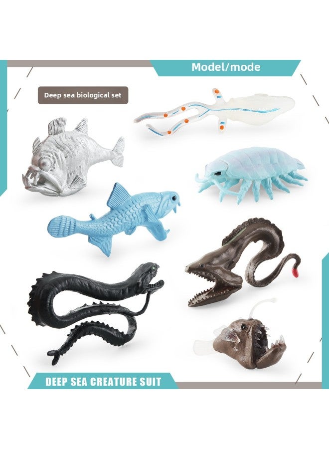 Simulation Model Decoration Broad-eyed Squid Angler Axe Fish Poisonous Snake Fish Dragon Fish Deep Sea Creatures-Color:BL-1200 Deep Sea Creatures 102g