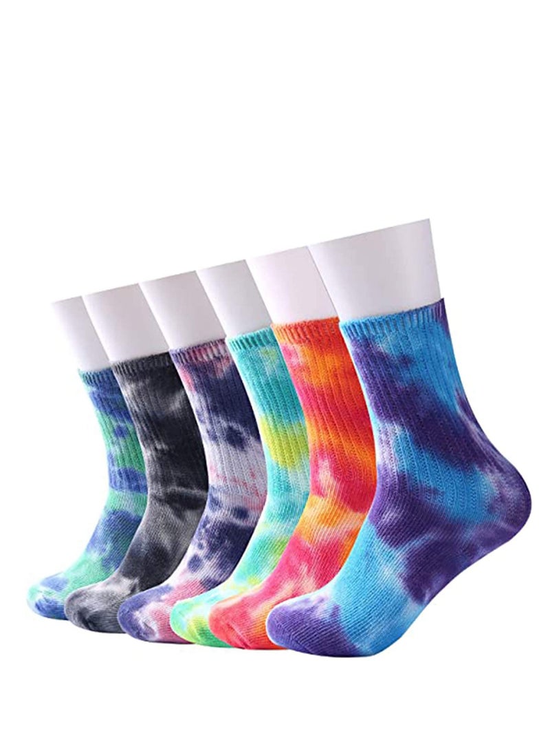 SYOSI Unisex Socks Casual Tie dye Soft Cotton Crew Socks Cushion Novelty Funny Athletic Socks for Men Women  - Image 1