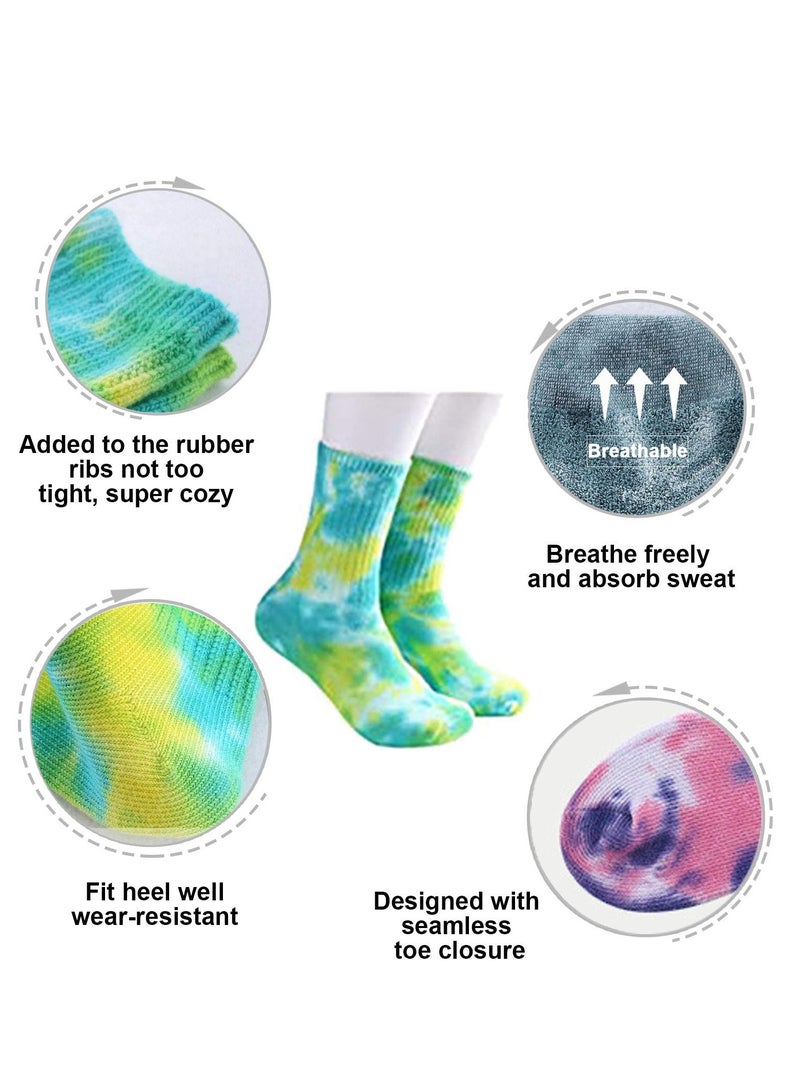 SYOSI Unisex Socks Casual Tie dye Soft Cotton Crew Socks Cushion Novelty Funny Athletic Socks for Men Women  - Image 2