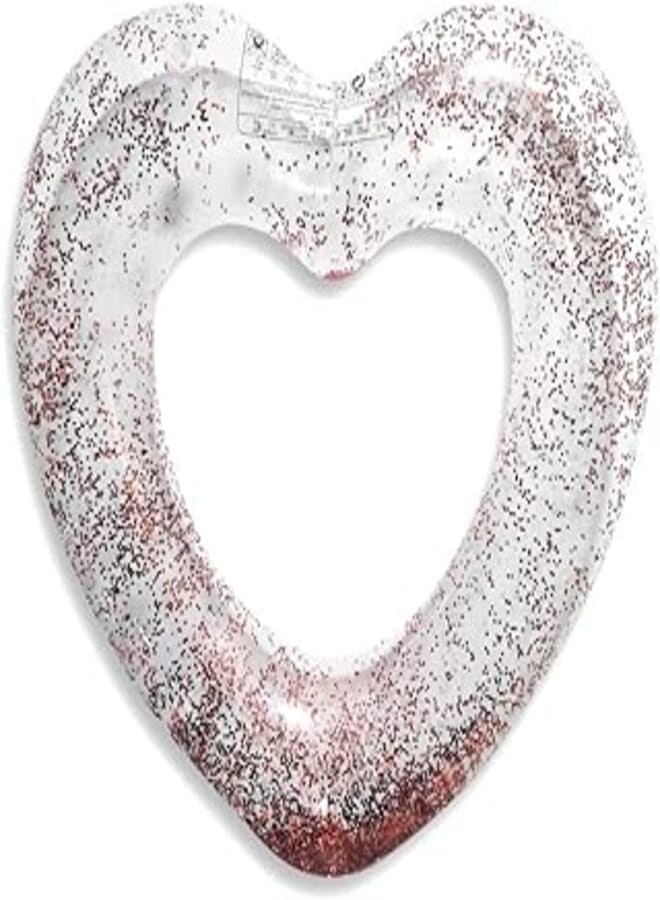 Heart Swimming Float, Red Glitter Big Size Inflatable Waist Float Ring Float Boat Fun Water Toys For Boys & Girls