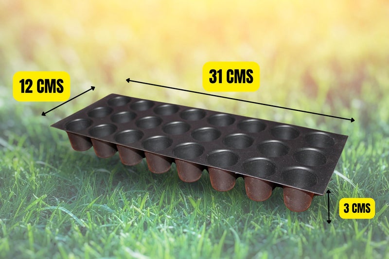 Halsey Germination Seedling Tray - (Black,21 Holes) Germination Tray for Seedling, Nursery Trays for Plants, Reusable Trays for Garden Plantation, 104 Cavities Tray for Seeding(Pack of 5) - Image 2