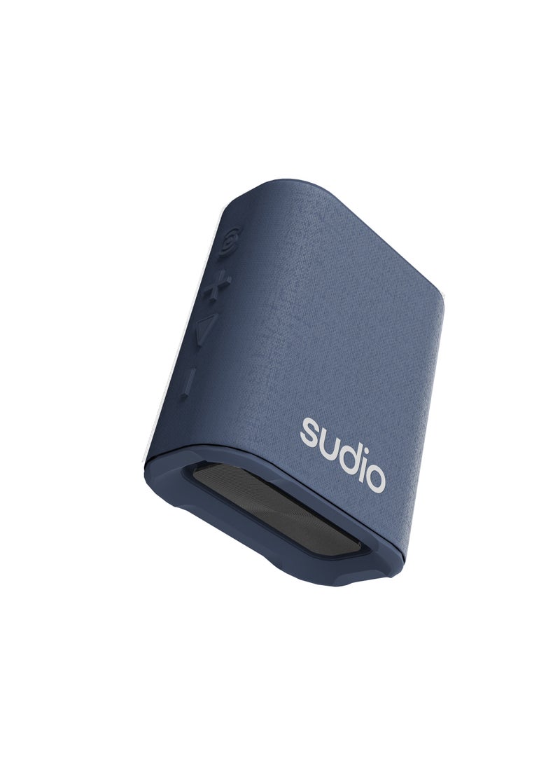 Sudio - Sudio S2 Bluetooth Speaker with Loud Sound and Deeper Bass Long Playtime IPX5 Waterproof Bluetooth 5.3 TWS Pairing Portable Wireless Compact Speaker for Home, Outdoor (Blue) - Image 1